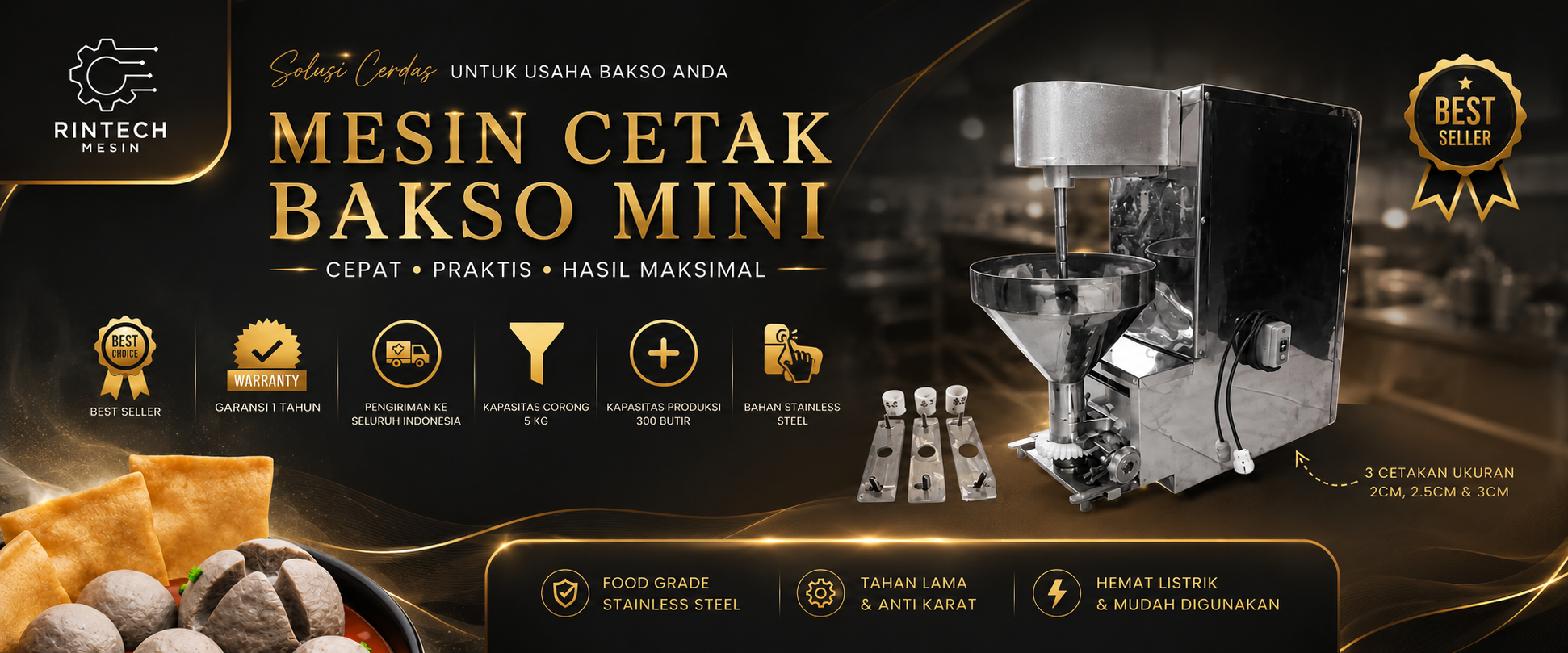 Rintech Mesin Cetak Bakso Mini